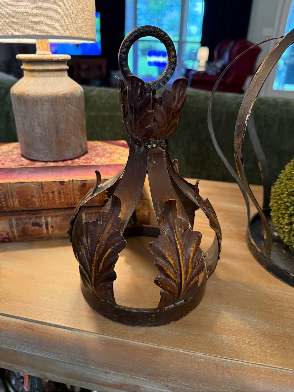 Ornate Copper Metal Decorative Crown Accent - Picture 14 of 16